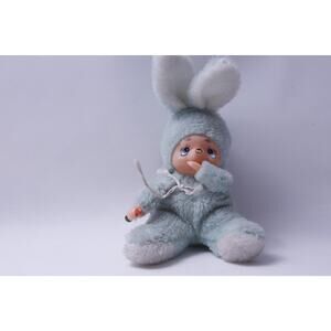 Russ Berrie, Munchin, Rubber Face Monchhichi Style Plush, Soft, Toy, Figure FLAW